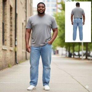 Levi's 550 Mens W46 L32 Fits 46x61 Light Wash Relaxed Fit Denim Jeans